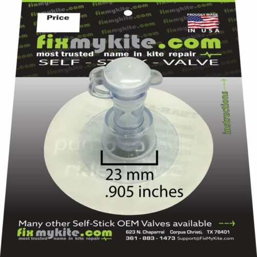 Fixmykite Replacement 9mm Stick-on Kite Inflate Valve, 1-way