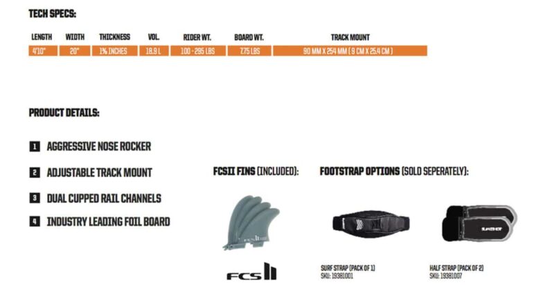 2019 Slingshot Wakesurf Foil Board WF-1 - Image 2
