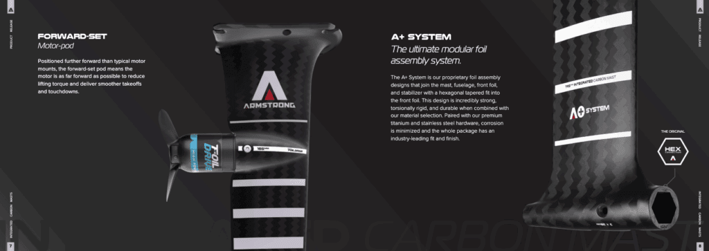 Armstrong Integrated Foil Drive Motor Pod Carbon Mast, Freakishly Smooth Feel