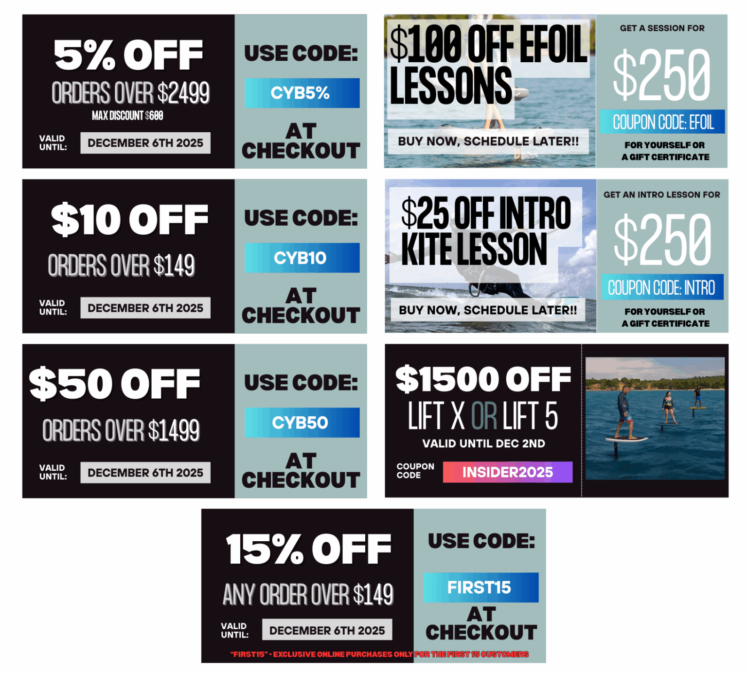 Cyber Week 2025 Kiteboarding Closeouts