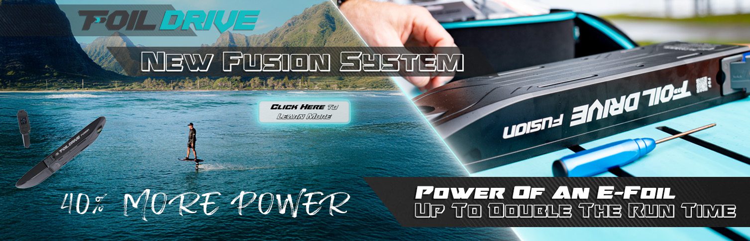 The truest form of a hybrid electric foiling, the Foil Drive Fusion brings together the best of what you’ve come to know and love of a Foil Assist, and what is typically expected of an efoil. Alongside maintaining the light weight, sleek, hydrodynamic form factor of the Assist range, the Fusion brings the higher power and longer runtime. As the name suggests, the Fusion is a true hybrid electric foil system, offering the benefits of both worlds in one, neat package.