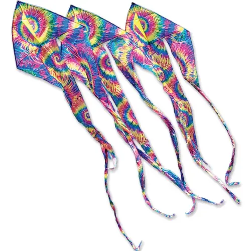 Premier 46 Inch Flo Train Delta Kite Tie Dye (3 Pack Kite Bundle)