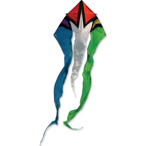 Premier 13ft. Flo Tail Delta Kite Rainbow Burst