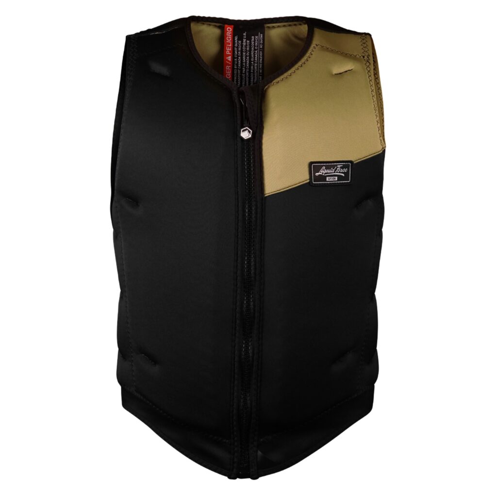 Liquid Force Arc Comp Vest, black with olive-khaki shoulder panel